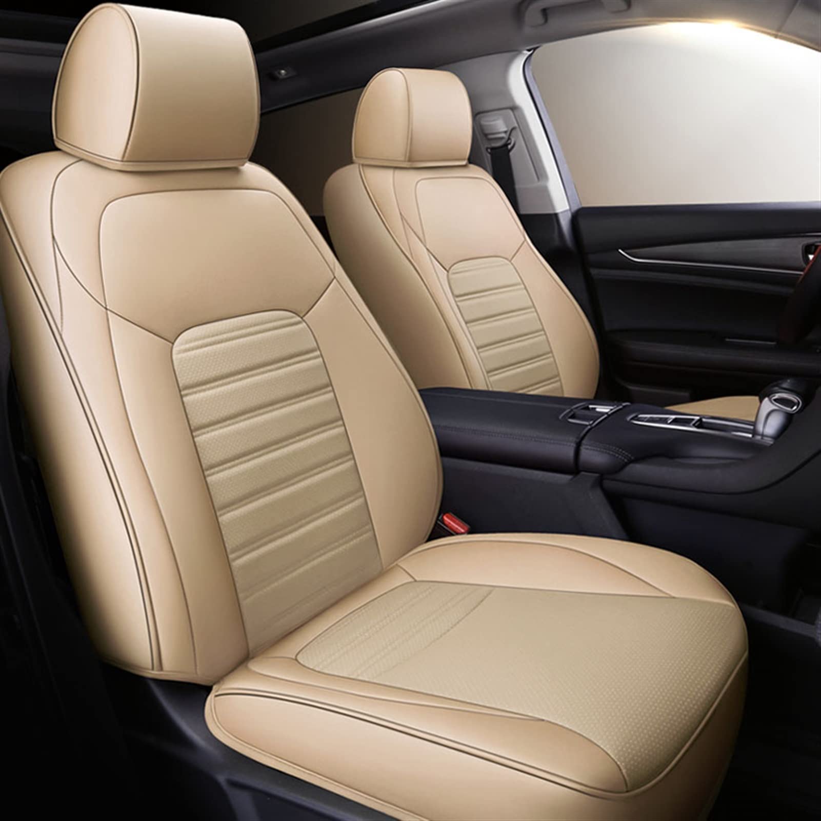 Juegos Cubreasientos Juego Completo Funda Asiento Coche Piel Vaca para Subaru para Tribeca para Outback para Impreza para Forester para Legacy Wagon Cubreasiento (Color : Beige)