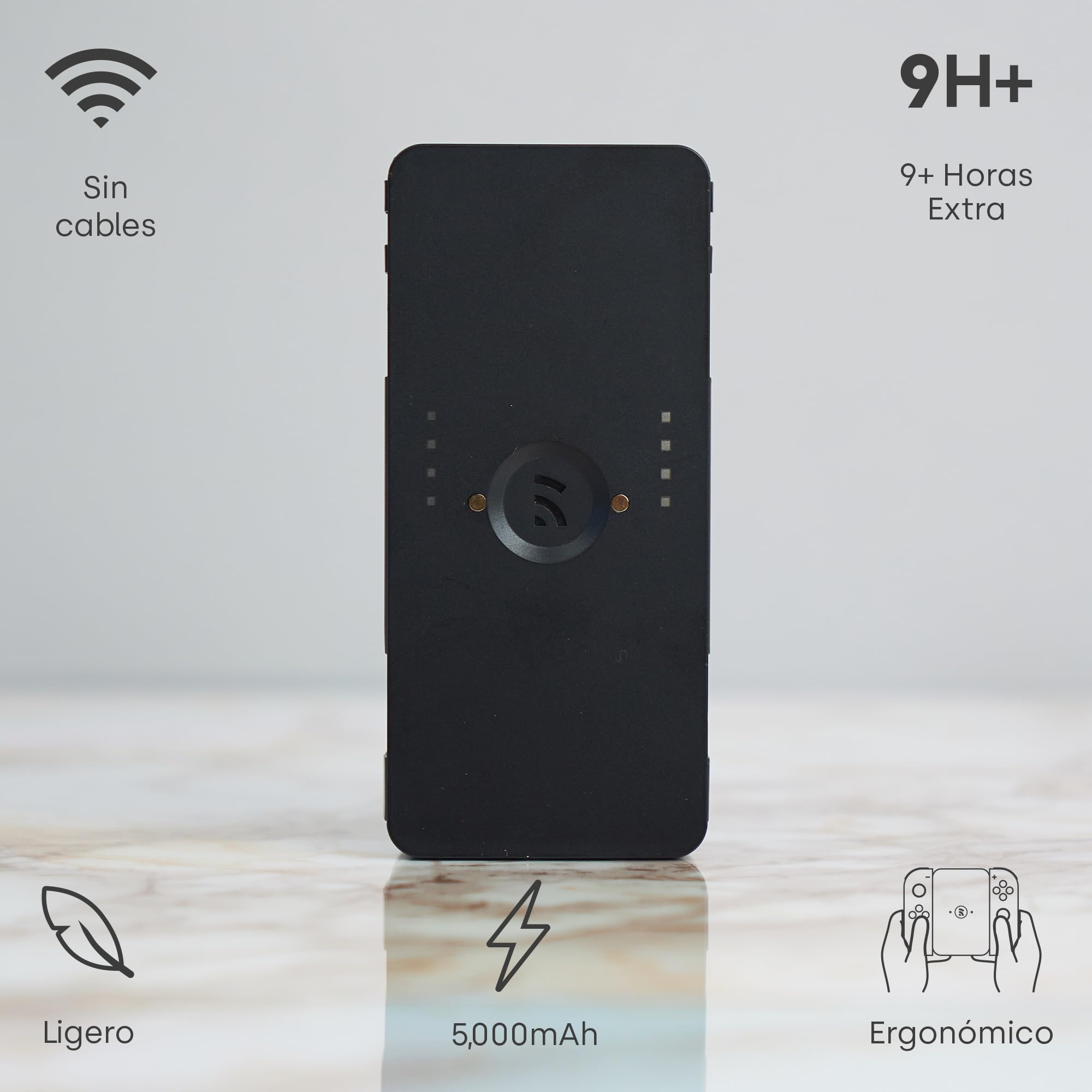 Remotto Enerjoy Go - Cargador Portátil para Nintendo Switch & OLED - Batería Externa 3 en 1: Carga Inalámbrica, Modo Mando y Modo Base de Carga Joy-Cons - Accesorios Switch