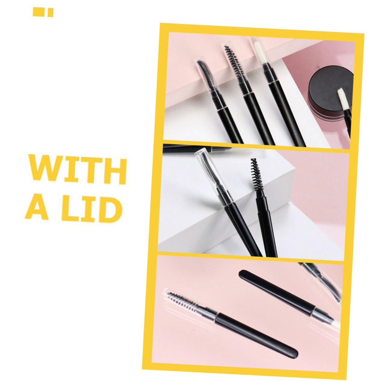 60pezzi Spazzole Portatili Per Sopracciglia e Ciglia Con Coperchi Pennelli Eyelash Combs Per Make up Occhi Per Tutte Le Età
