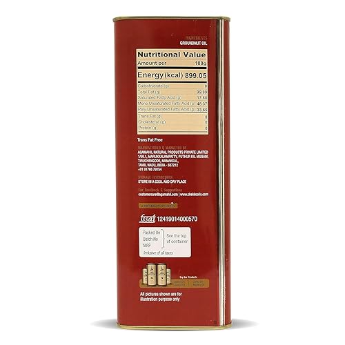 Miniatura 2 de CHEKKO Aceite de cacahuete prensado en frío, 5 litros (169 onzas líquidas), 100% natural, sin OMG, aceite de maní puro para freír, asar y cocinar