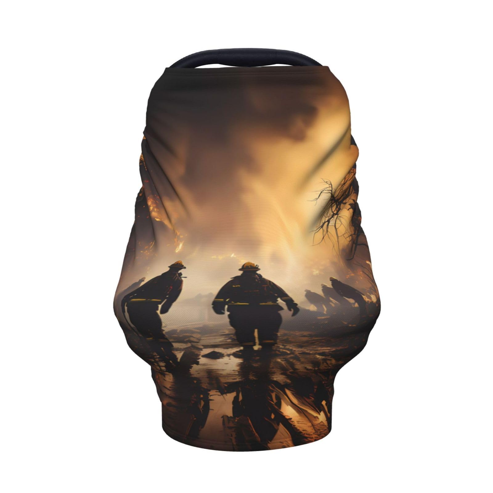 XZDHYZ Firefighters fighting fires Versatile full-print Stroller Chair Cover/Nursing Cover, specially designed for your baby, Black
