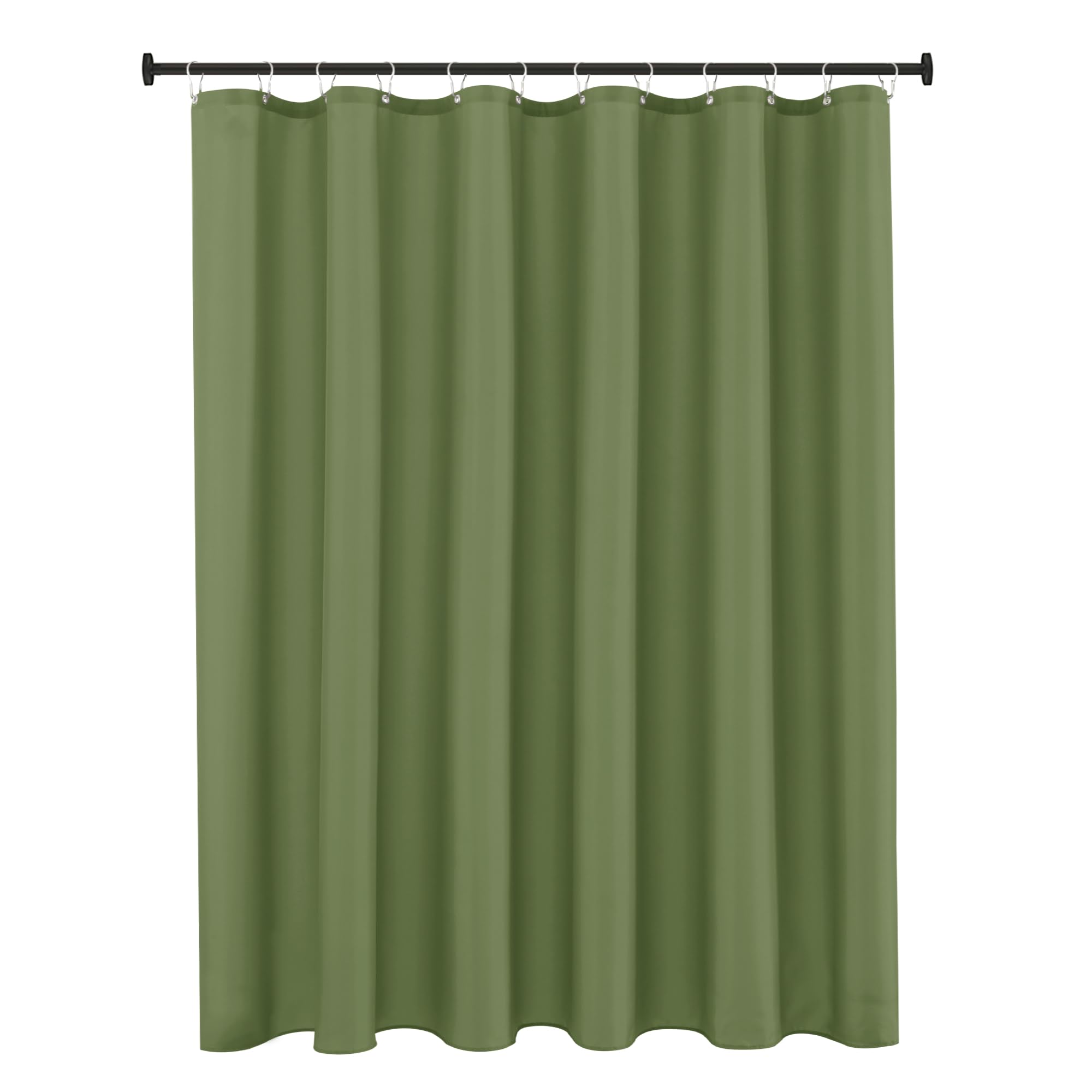 Biscaynebay Hotel Quality Fabric Shower Curtain Liners 72 Inch by 72 Inch, Sage Water Resistant Bathroom Curtains Rust Resistant Grommets & Weighted