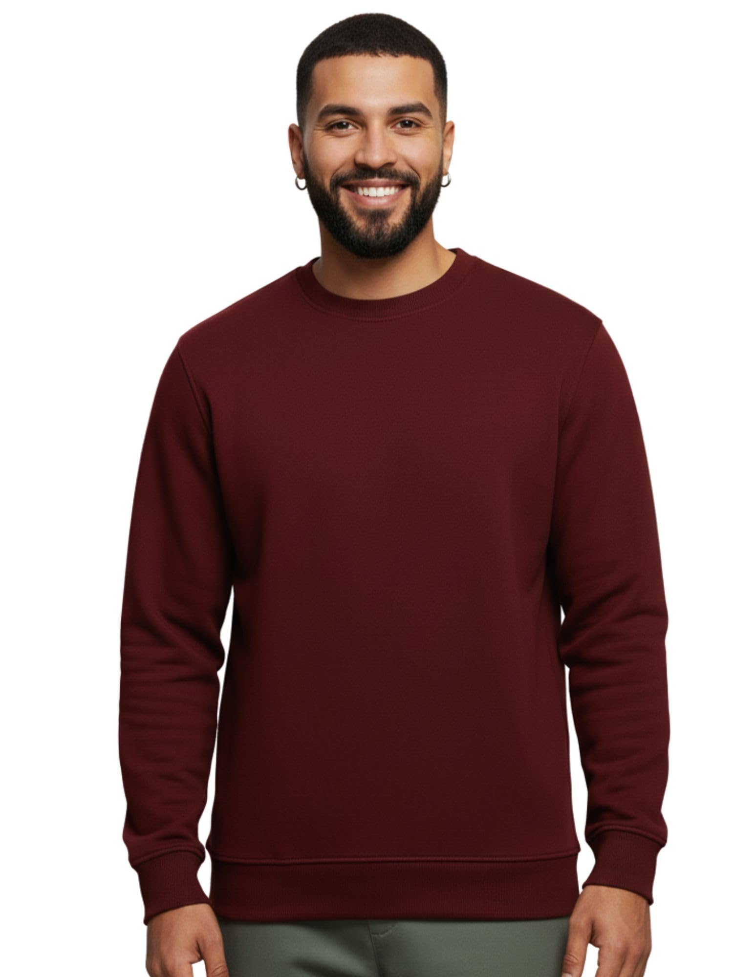 enciger Men’s Regular Fit Cotton Fleece Sweatshirt | Soft Warm Crew Neck Pullover for Winter Wear | Casual Stylish Long Sleeve Sweatshirt for Men-picture-19