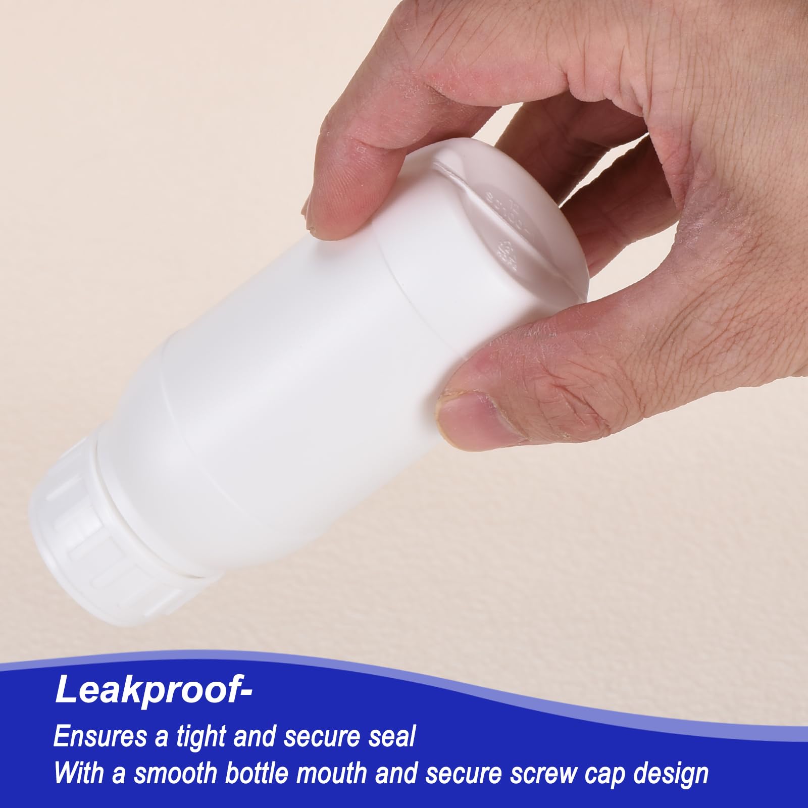 PATIKIL 20Pcs Bouteilles de Réactif de 250 ml, Bouchon à Vis, en PE, à Col Étroit, pour Stockage de Liquides Réactifs de Laboratoire, d'Échantillons Solides, Translucides Blanches