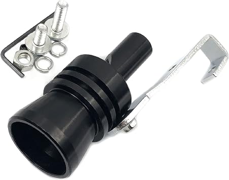 DEVMO 2pcs XL Size Aluminum Alloy Universal Turbo Sound Exhaust Muffler Pipe Whistle Car Roar Maker (XL-Black)