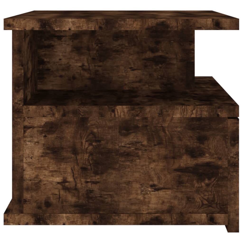 Stolik nocny wiszący, 2 szt., dąb wędzony, 40 x 31 x 27 cm, z materiału drewnopochodnego, wisząca szafka nocna z szufladą, kompaktowy montaż na ścianie do sypialni, salonu