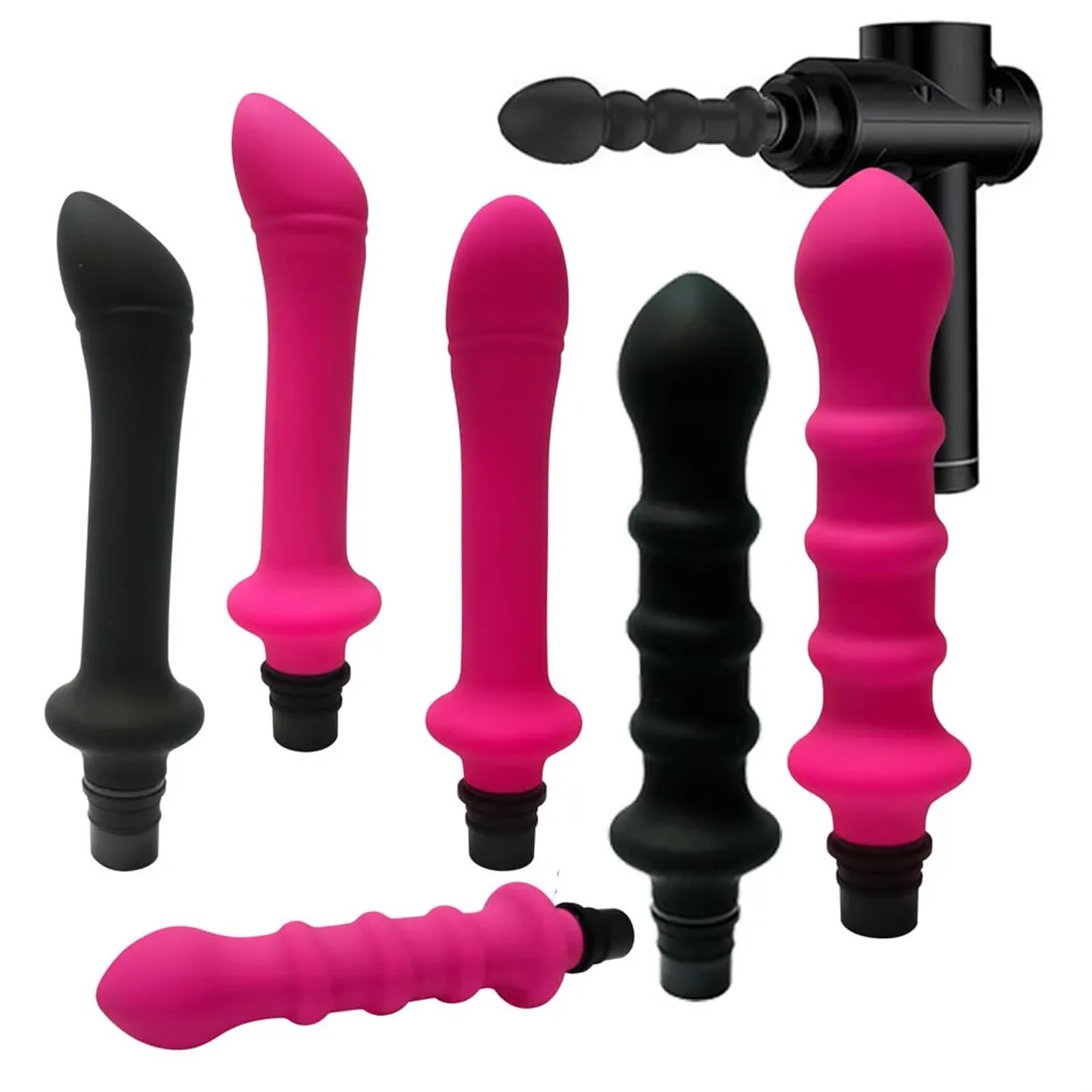 Automatic Sex Machine Attachements Fascia Gun Massage Head to Silicone Dildo Sex Toys for Men Women Vibrators Penis Masturbation(M48 13MM)