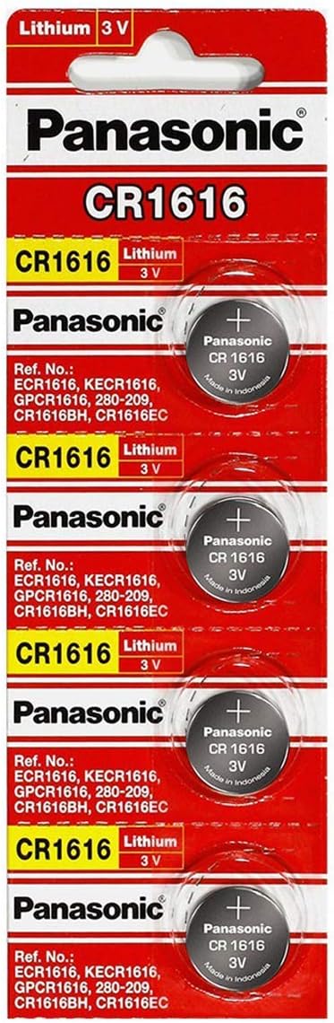 Panasonic CR1616 3V Coin Cell Lithium Battery, Retail Pack of 4