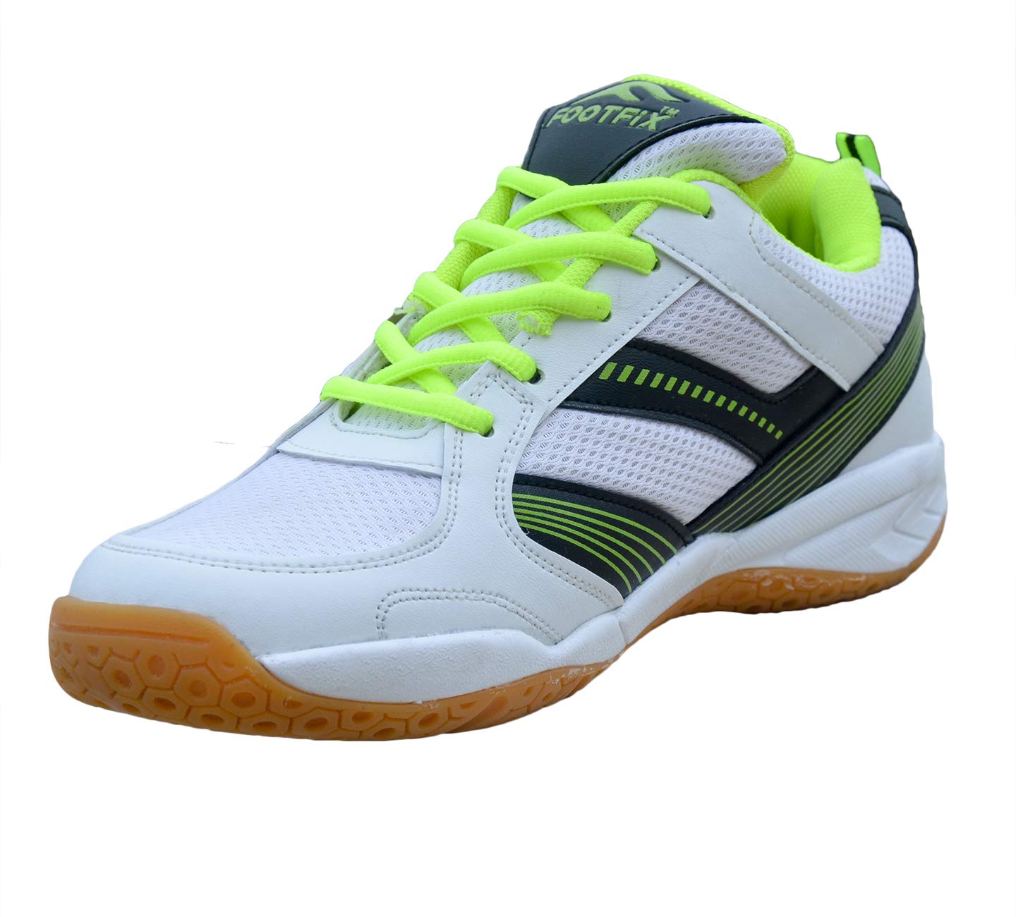 FOOTFIX Boys Spectrum White (Non Marking) PU Gym/Badminton Shoe(Size 6 UK/Ind) (B07N69FKWD) Amazon Price History, Amazon Price Tracker