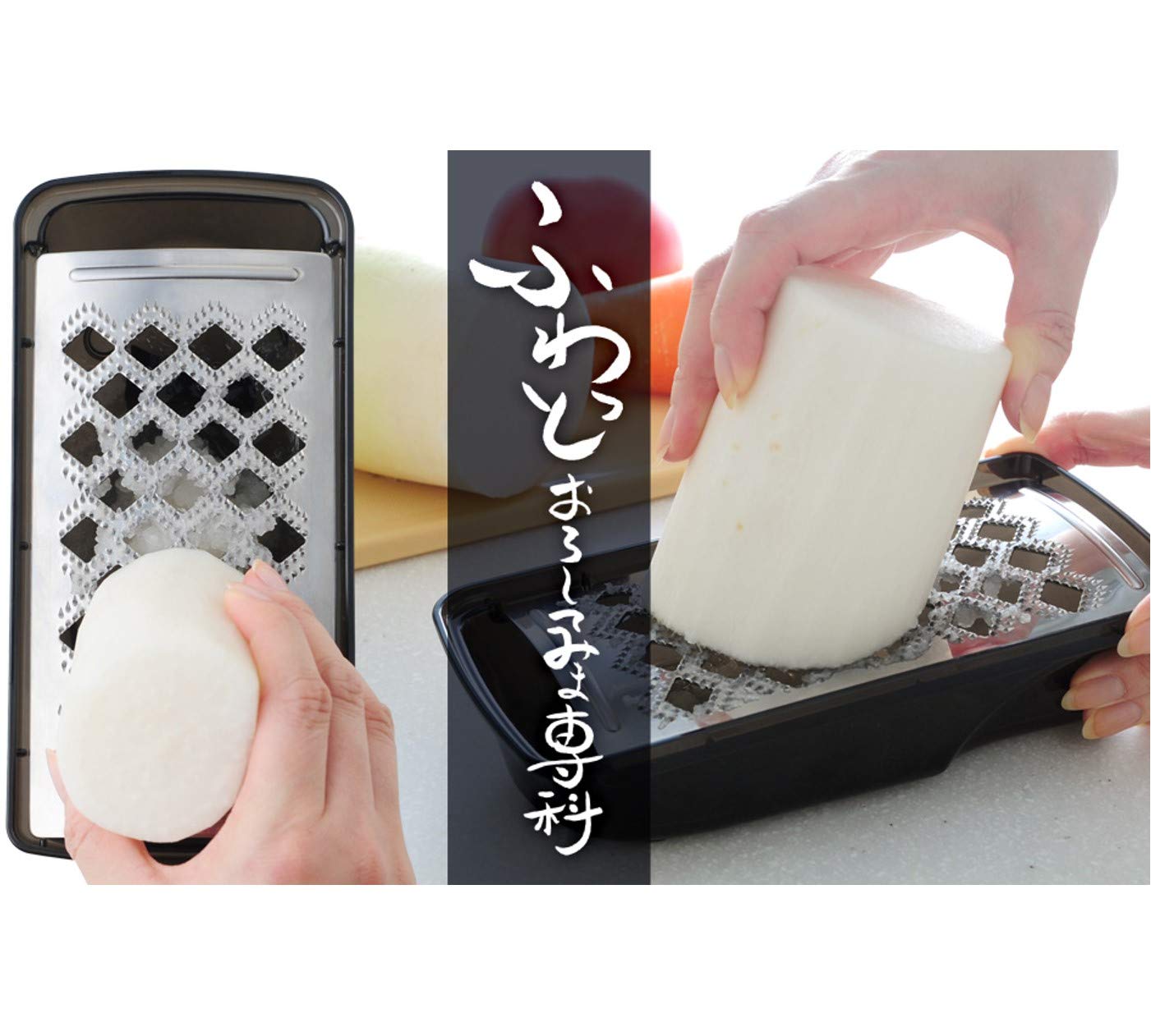 Ernest A-76911 Grater (Grated Daikon Radish), Stainless Steel (Fluffy Finish) with Dish Drainage Lid (Fuwatto Otoromima Senka), Popular Brand of Major Restaurants