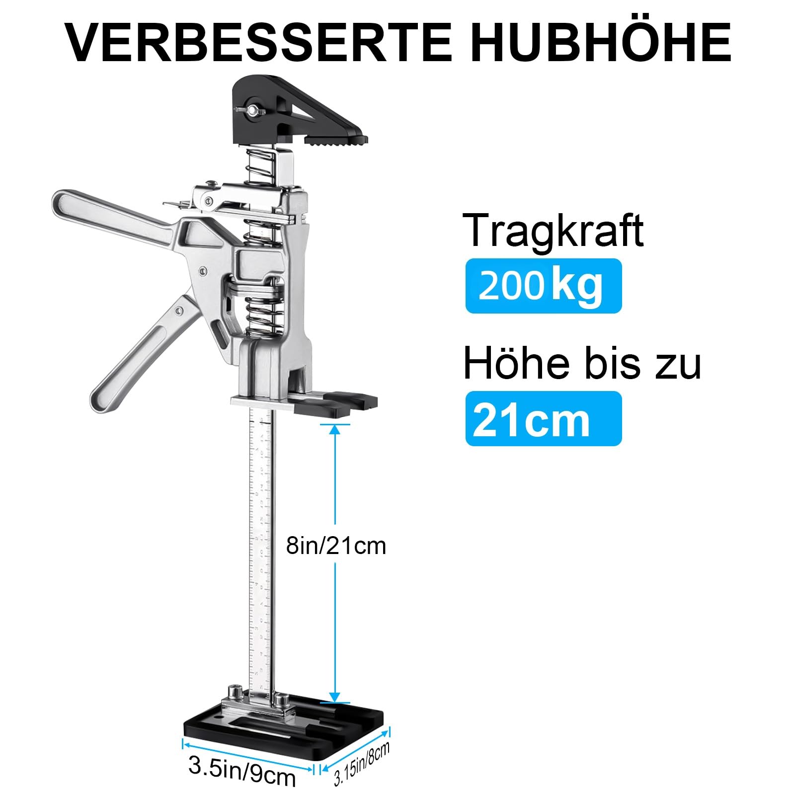 2 Stück Arbeitssparender Armheber - Hand Lifting Jack Tool, Arbeitssparende Hebebühnen, mit Feinabstimmungsfunktion für Die Montage Von Schränken, Türen, Fenstern und Möbeln, Tragkraft 200 kg