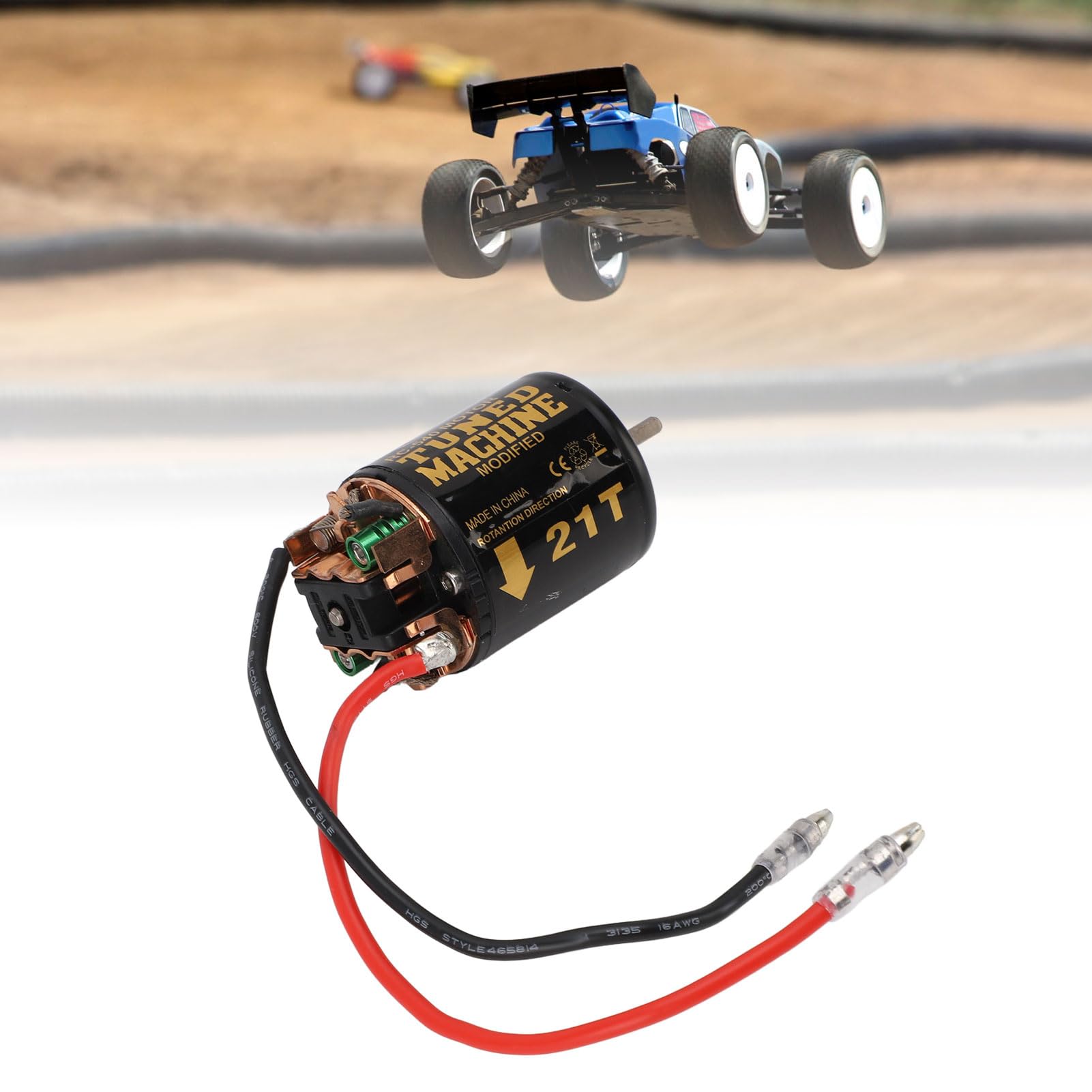 RC CAR 540 Motor Cepillado, 1/10 RC Motor Cepillado con Automóvil con Disipador de Calor Azul, para RedCate, para Axial SCX10, para D90, para HPI (21T)