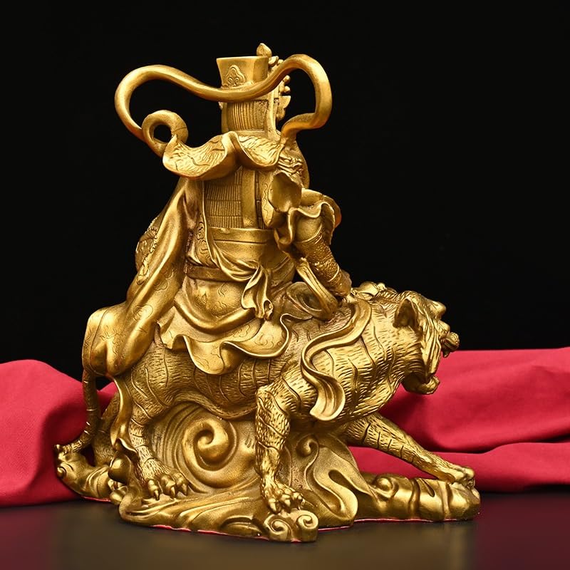 Posąg Buddy do wnętrz Bóg bogactwa rzeźba mosiężna statua Buddy ozdoby domowe kult feng shui rzeźba biurowa dekoracja pulpitu medytacyjna statuetka Buddy rzeźba (M)