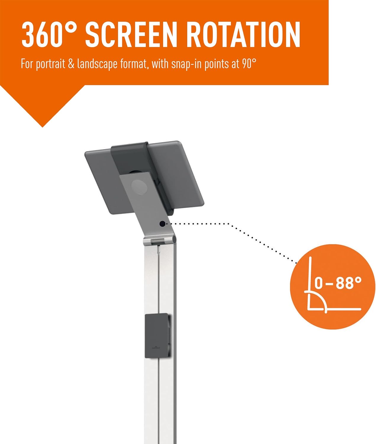 Silver Adjustable Floor Stand for Tablets 7-13 Inches