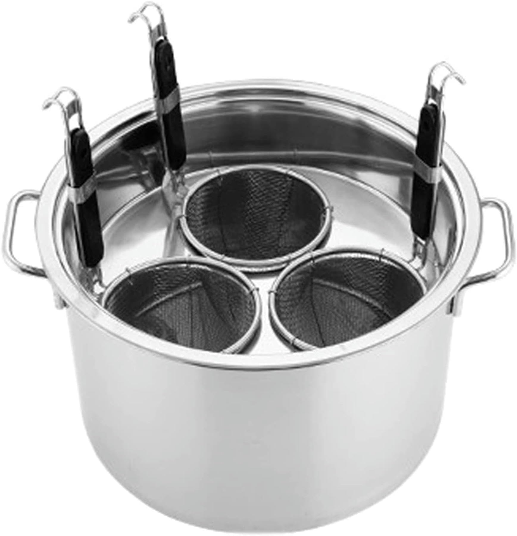 Cuiseur à pâtes en acier inoxydable avec 3 paniers d'insertion pour soupe
