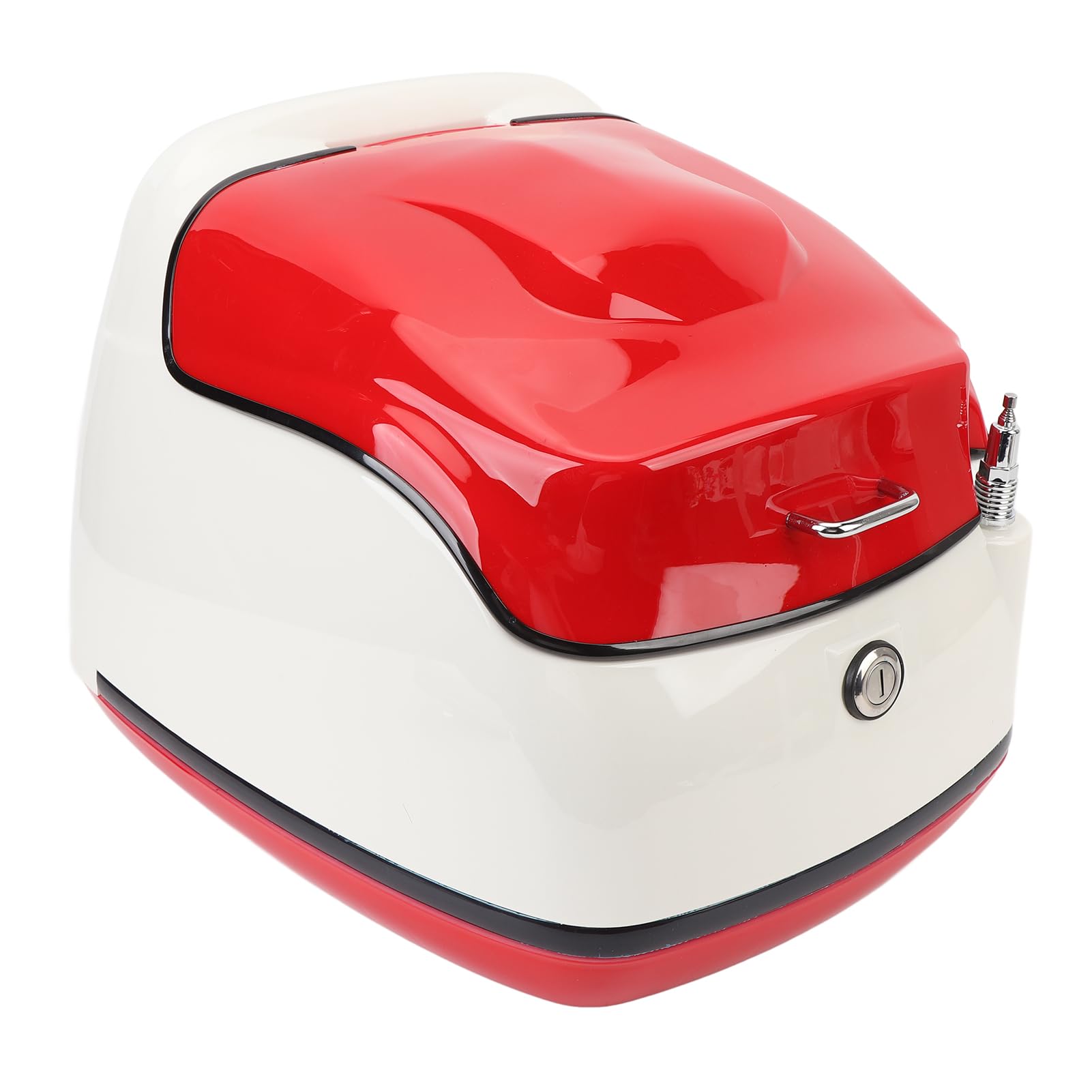 Hidyliu Bauletto per Bauletto Resistente All'acqua per per Moto Alla Moda da 38 Litri per Bici Elettrica per Scooter (Rosso Bianco)