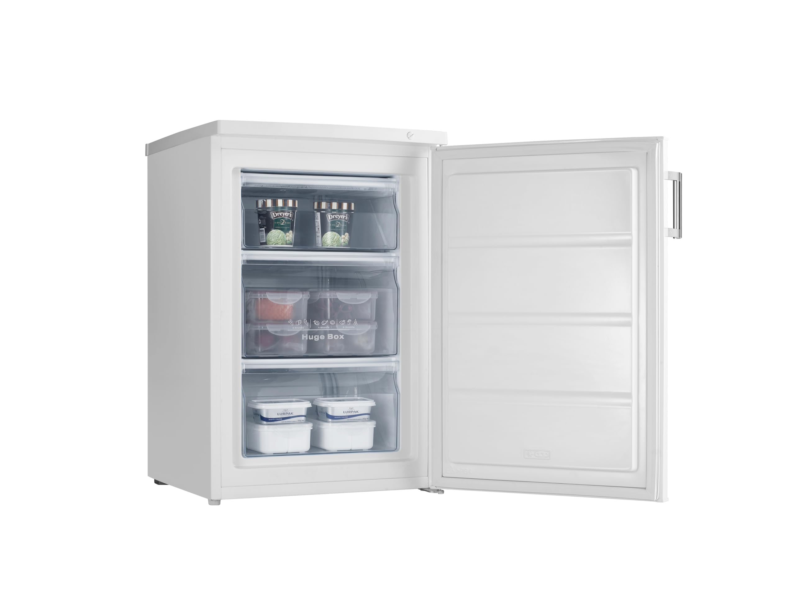 SEVERIN Piccolo congelatore verticale, 85 l, mini congelatore 4*, 3 cassetti, cerniera per porta reversibile, raffredda da -14 a -30°C, silenzioso, 38 dB, bianco, GS 8865 [CEE C]
