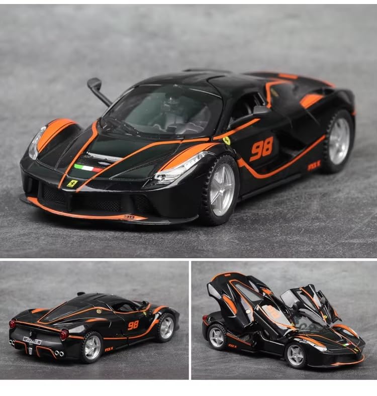 Image of 1:32 Ferrari FXX K Toy Car Diecast Metal Pull Back Car - 4 Openable Doors with Sound & Light | Perfect Toy & Gift for Kids 【White】