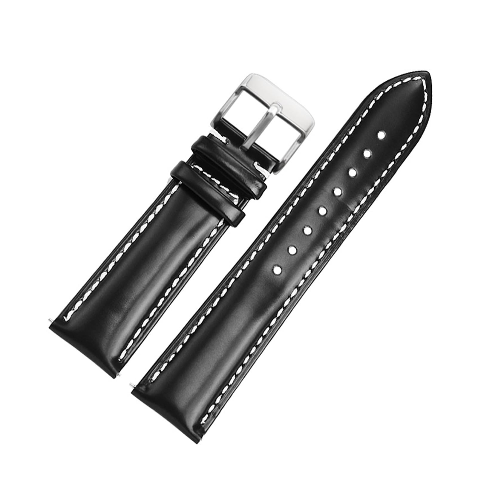 yingyingjia Schnellverschluss Vintage Glänzendes Rindsleder Uhrenarmband 20mm 22mm Schwarz Grün Blau Braun Lederarmband Armband