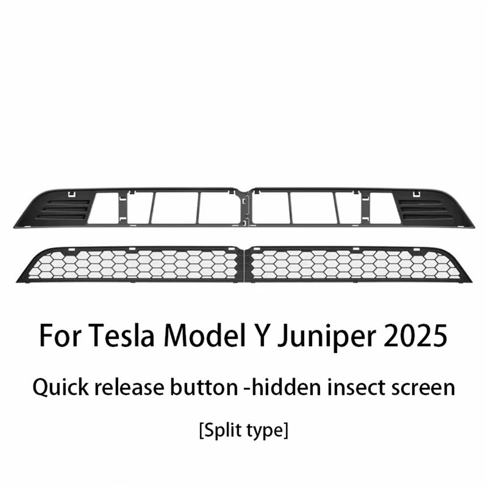 Pasuje do Tesla Model Y Juniper 2025 Dolny zderzak samochodu Siatka przeciw owadom Wewnętrzny otwór wentylacyjny Dolna osłona kratki Odporna na owady osłona chłodnicy(Insect screen)