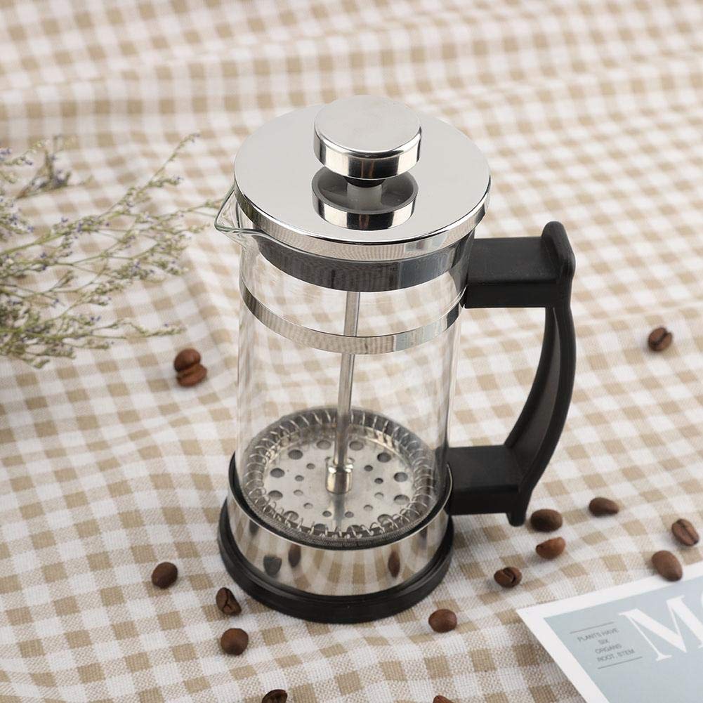 Coffee Pot, Stainless Steel Glass French Press Coffee Maker, French Press Filter Pot Household Tea Maker, Rustproof, Easy Clean