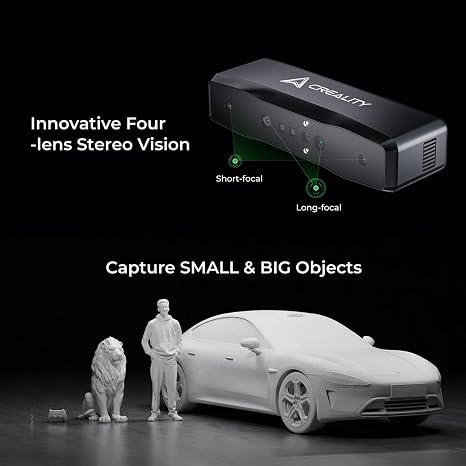 Creality Otter Lite Wireless 3D Scanner, Handheld High Precision 0.05mm 3D Scanner for 3D Printing, 30fps Real-Time Scanning, Compatibility (20mm3 to 2000mm3), Wi-Fi & Mobile Control