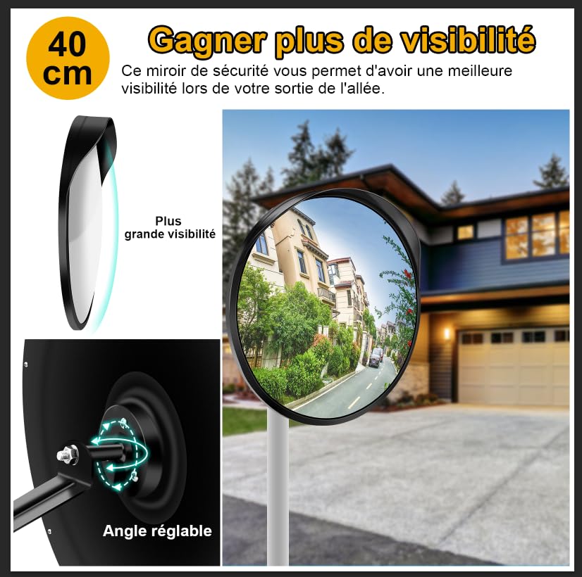 Miroir de circulation pour angle mort éliminant les risques de collision