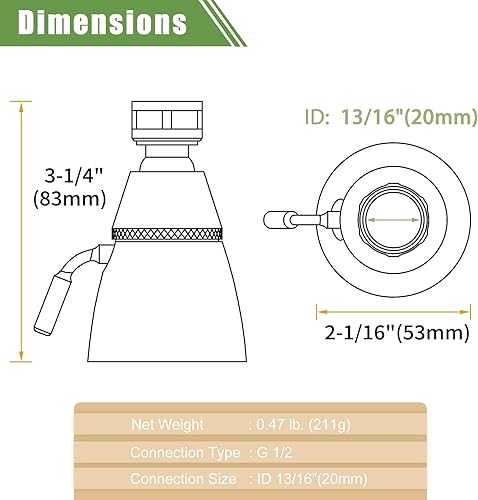 Miniatura 2 de APLusee - Cabezal de ducha de alto flujo, cabezal de ducha de latón macizo con junta giratoria, cabezal de ducha de baño de repuesto ajustable de