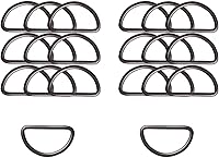 Vista 30 de 20 piezas de anillos en D de 1" (25mm) soldados de metal fuerte bronce semi-circular para collares de mascotas, hardware, bolsas, anillo de hebilla