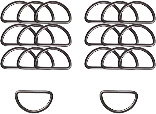 Miniatura 46 de Anillos en D soldados con autógena de metal fuerte anillo en D semicircular para collares de mascotas, bolsa de hardware, anillo de hebilla, correa