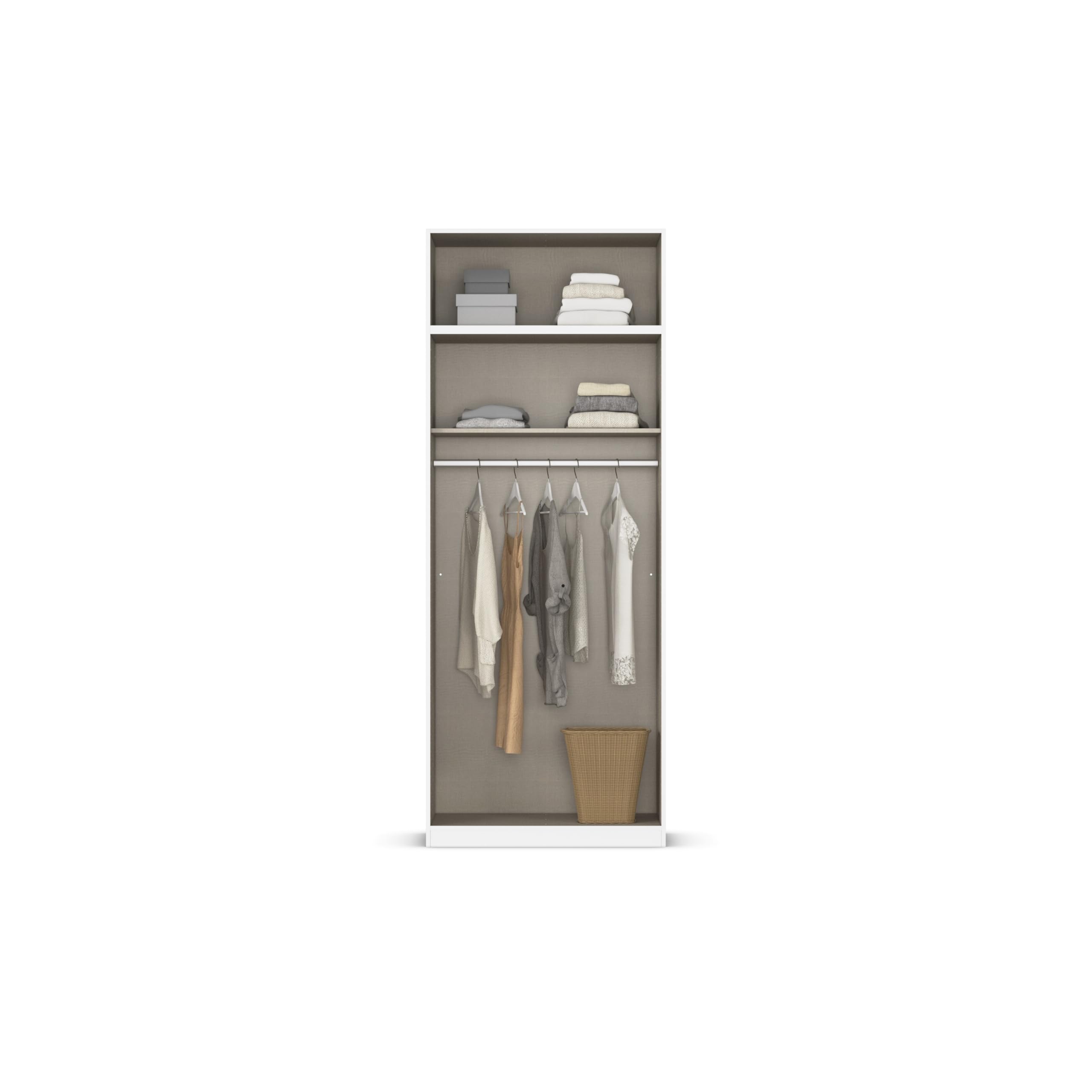 Rauch Möbel Lagoa, Kleiderschrank, Garderobe für Schlafzimmer, Kinderzimmer, Jugendzimmer 4-türig, Farbe Weiß, Breite 91