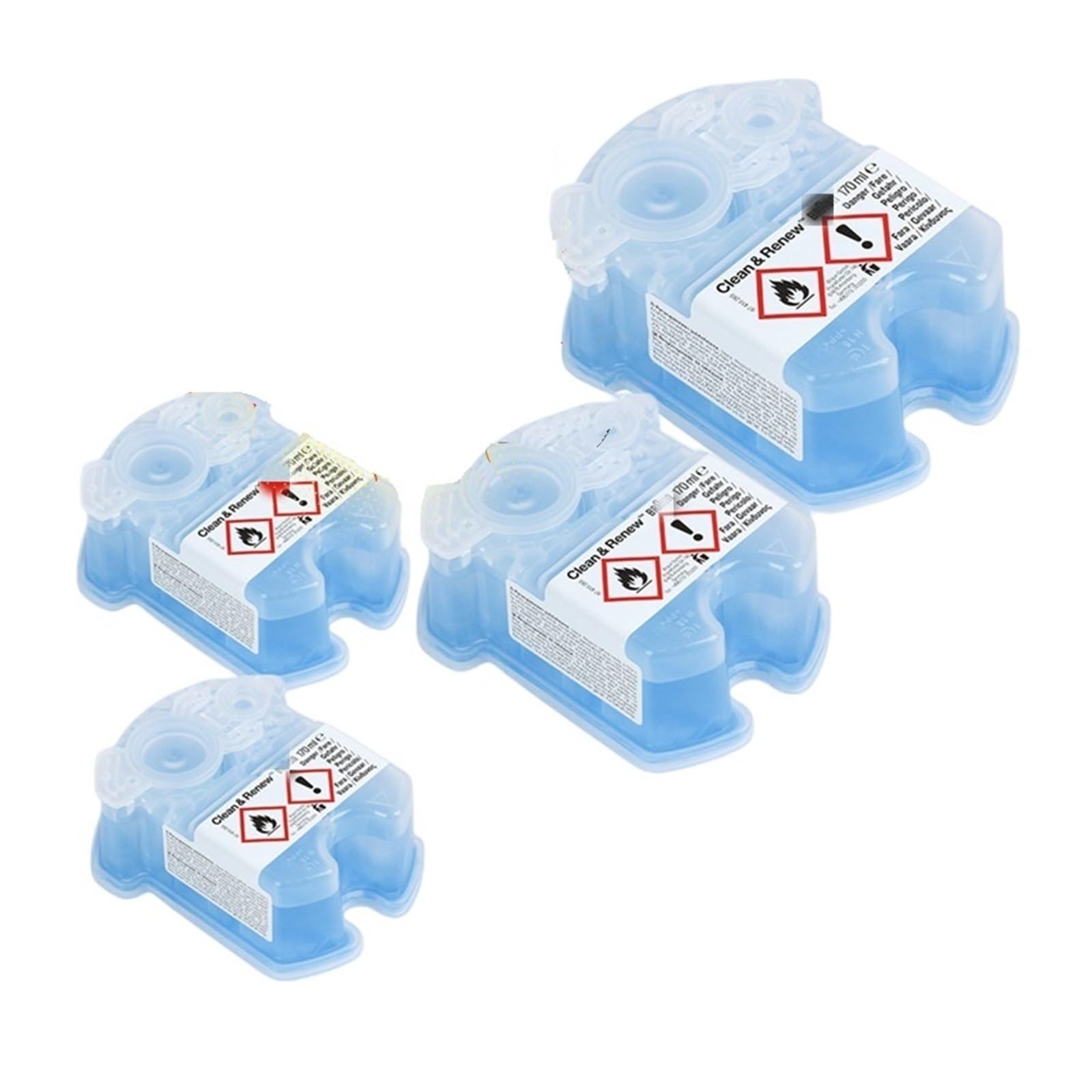 4 Unidades De Líquido Limpiador For Afeitadora Eléctrica, Compatible Con Braun, Kit De Limpieza De Repuesto CCR4