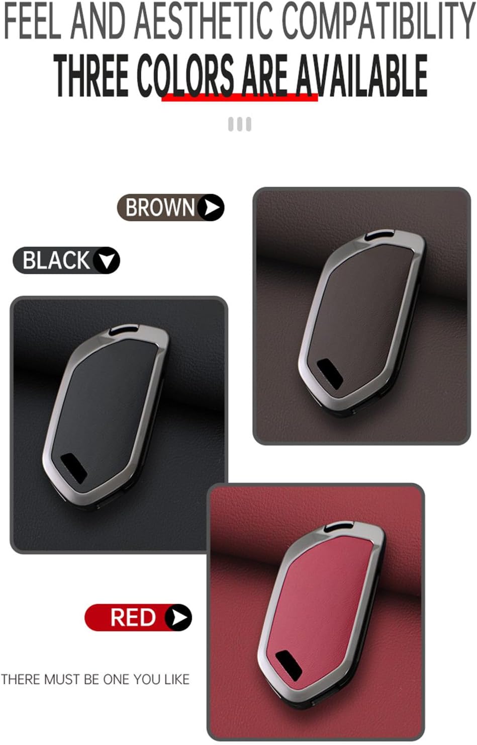 SANRILY Metal & Leather 5/6/7/8 Button Smart Key Fob Cover Case Compatible with Kia Telluride 2024 EV9 Picanto Sorento Seltos All New K5 2023 Keyless with Keychain Red
