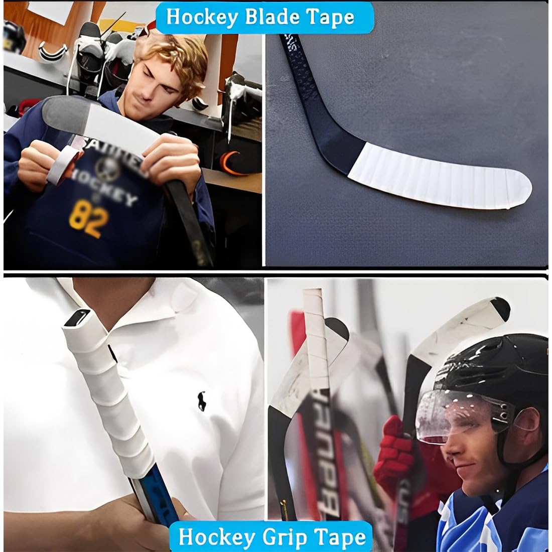 Cinta de Hockey Adhesiva para Deportes: Raqueta de Tenis, Cuerda de Esquí, Caña de Pescar - 25M*2.5cm, Incluye 1 Tijera