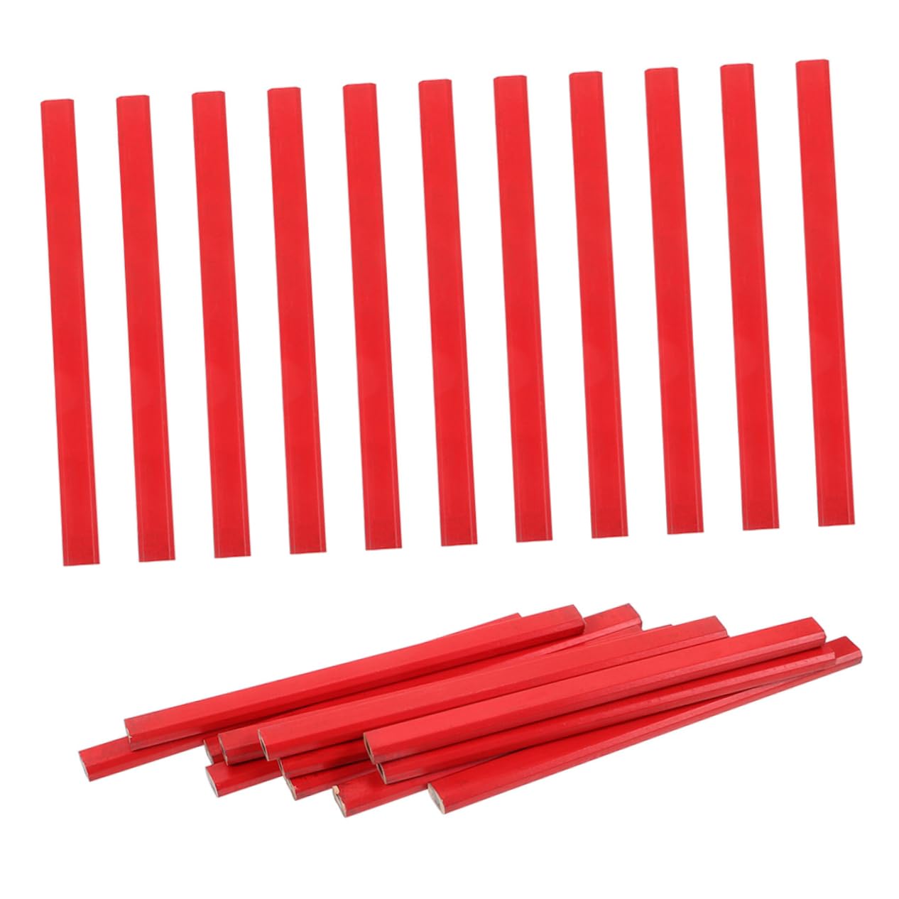 SHINEOFI Lápices de Carpintero Octogonales Rojos Hb de Madera 144 Piezas | Marcado Preciso en Madera, Agarre Antideslizante y Diseño Ergonómico, para Bricolaje y Construcción