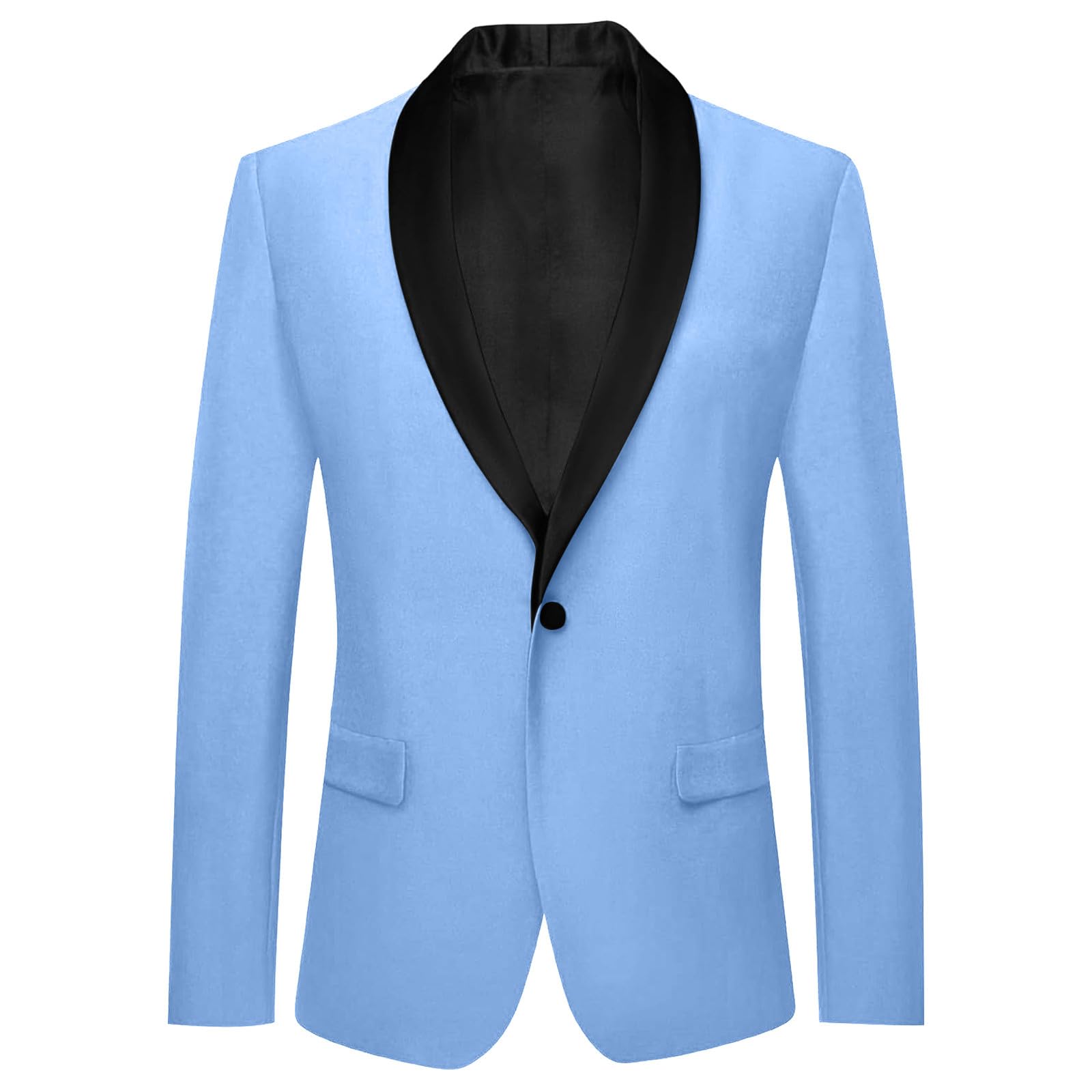 Blazer, giacca da uomo, vestibilità stretta, da lavoro, casual, con un bottone, tinta unita, leggera, 1 bottone, vestibilità normale, collo sciallato, giacca per il tempo libero