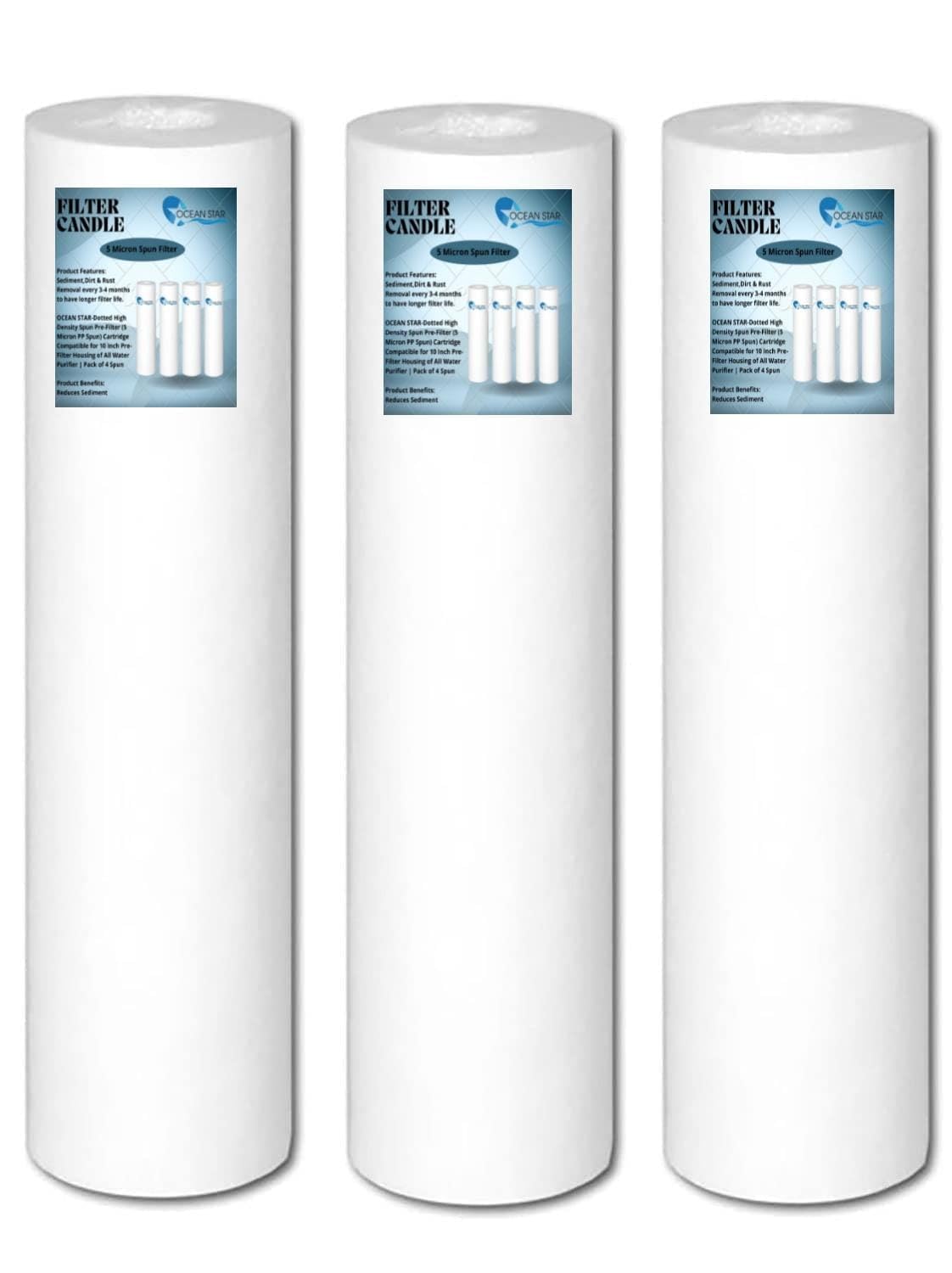 OCEAN STAR TECHNOLOGIES Dotted 10 Inch High Density Spun Pre-Filter (5 Micron Pp Spun) Cartridge Compatible For 10 Inch Pre-Filter Housing Of All Water Purifier (95 Grams) | Pack Of 3 (B0CXJCH1MS) Amazon Price History, Amazon Price Tracker