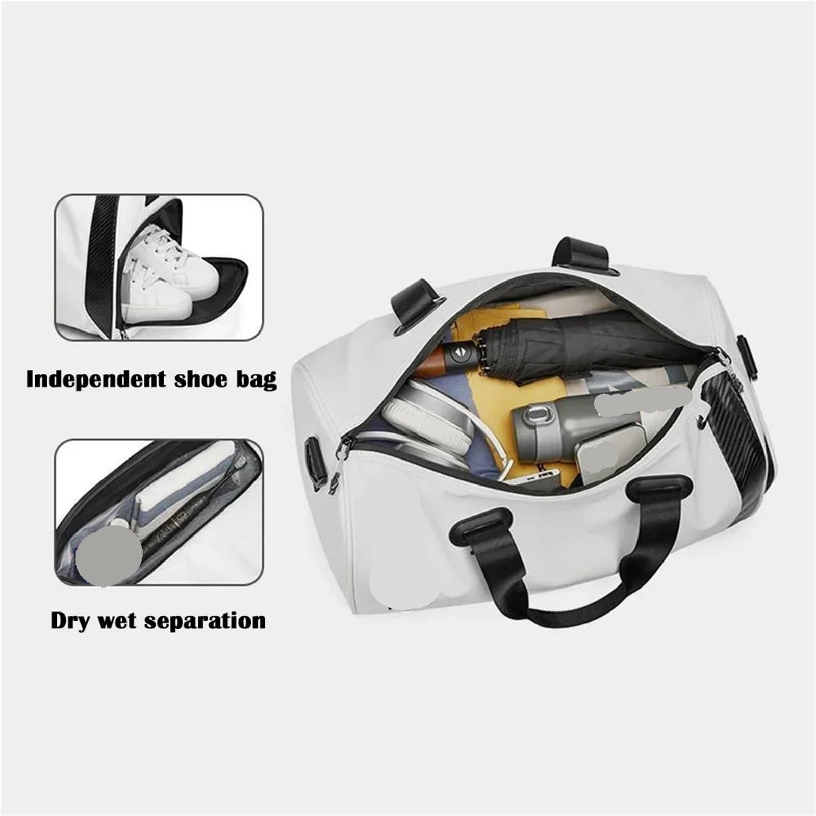 Golf-Bekleidungstasche, einfache Umhängetasche, große Kapazität, Pu, wasserdicht, unabhängiger Schuhbereich, Outdoor-Sportarten für Herren,Damen(Product 1 Black)