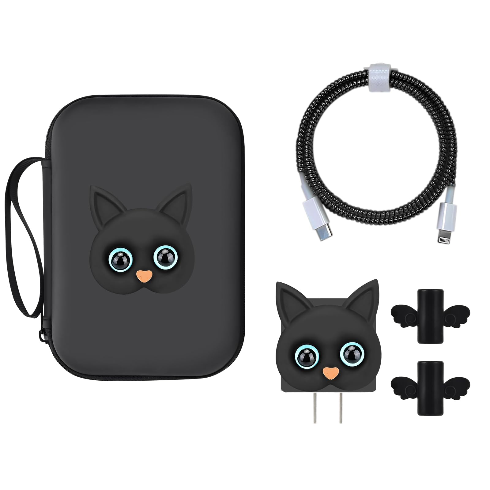 Protector de cables para auriculares y funda de cargador para iPhone 8
