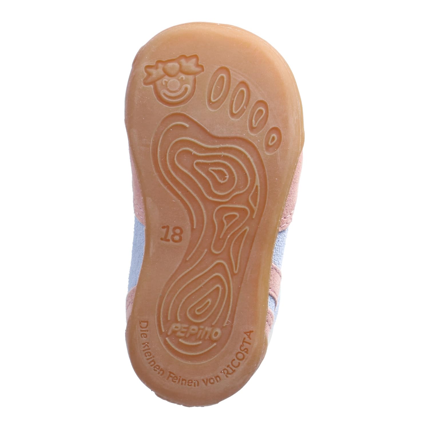 RICOSTA Mädchen Schnürhalbschuhe Eddy, Kinder Lauflernschuhe, Weite: MITTEL, lose Einlage, Barfuß-Schuh, Halbschuhe, Himmel/rosa (120), 23 EU