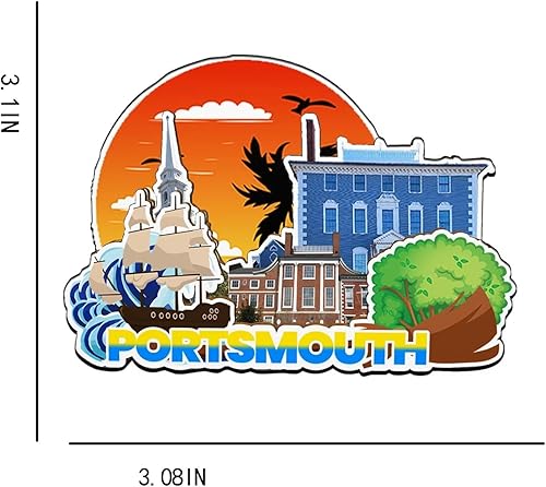 Miniatura 3 de Portsmouth New Hampshire - Imán de madera para nevera, monumentos en 3D, recuerdos coleccionables, decoración hecha a mano -2874