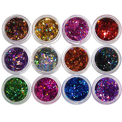 Polytree 12 Colors DIY Nail Art Glittering Rhombus Sequins Manicure Decorations