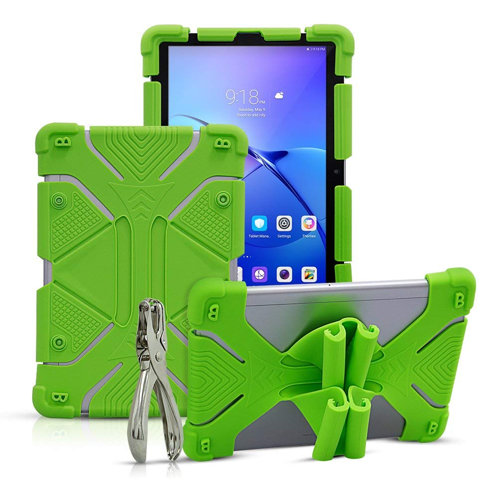 Golden Sheeps Shockproof Silicone Universal 10 inch Case Compatible for Dragon Touch K10/Notepad K10 10 inch,LG G Pad 5 10.1” 2019, MatrixPad Z4 10 inch,Lenovo Smart Tab M10 HD 10.1” (Green)