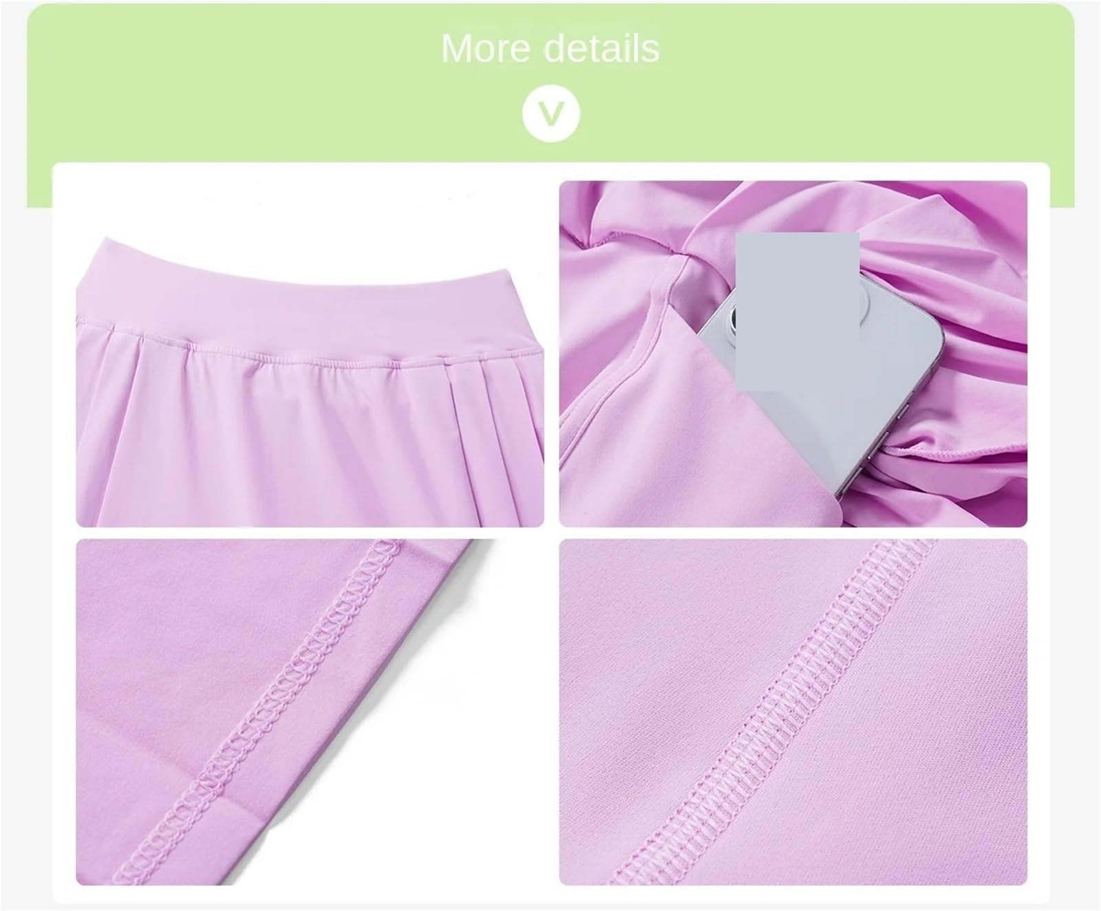 Jupe de Tennis Jupe de Tennis plissée for extérieur, Faux Pantalon de Yoga en Deux pièces, Jupes de Sport for Femmes pour Golf Course Cyclisme(White,L)