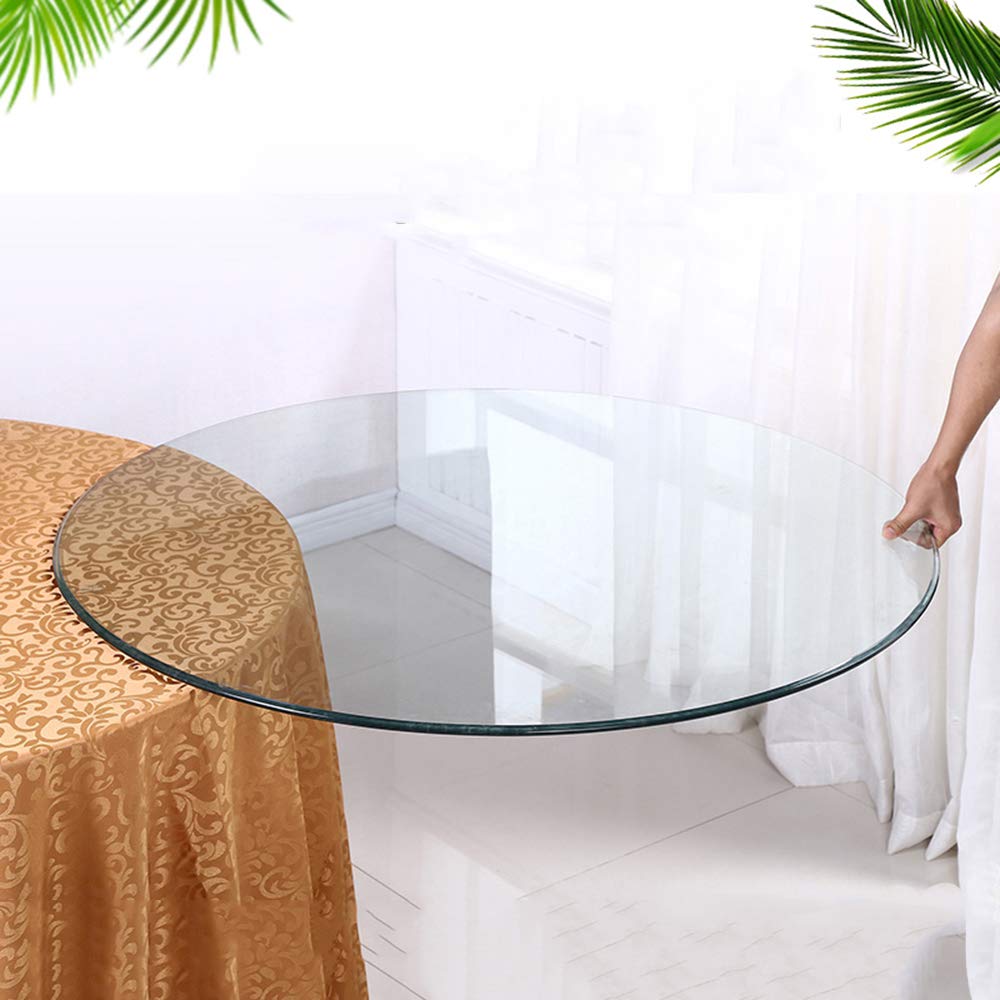 Plateau de table en verre trempé de 8 mm d'épaisseur pour meuble et bureau rond