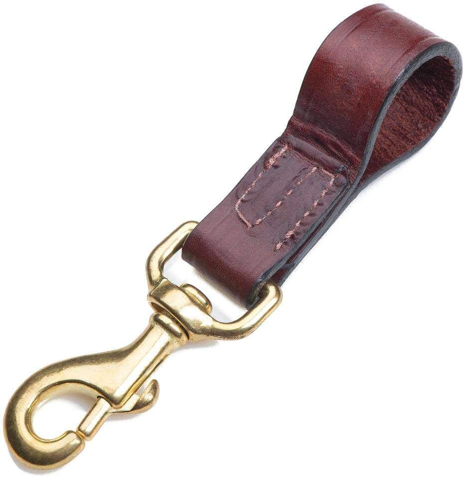 Mendota Pet Leather Belt Snap Leash - Handmade in The USA - Chestnut