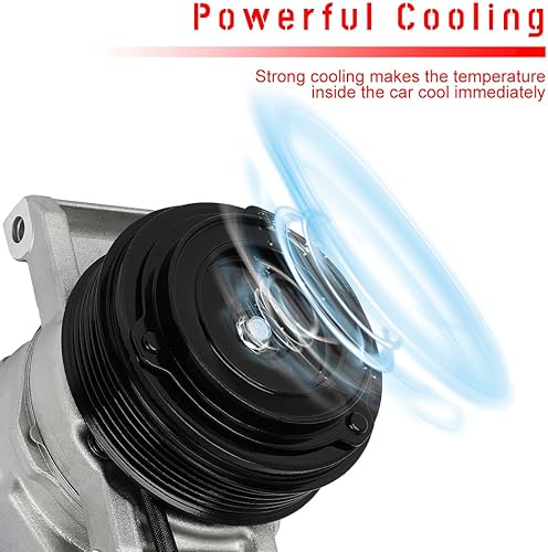 Miniatura 3 de CCIYU Compresor del A/C con el compresor de aire del aire acondicionado del embrague para el coche 2005-2007 para el compresor del aire