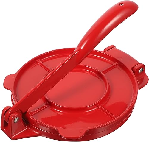 UPKOCH Comales Para Tortillas Prensa, 6.5 pulgadas de harina de maíz, máquina de prensa de tortilla, rojo, ideal para Roti, pizza, albóndigas