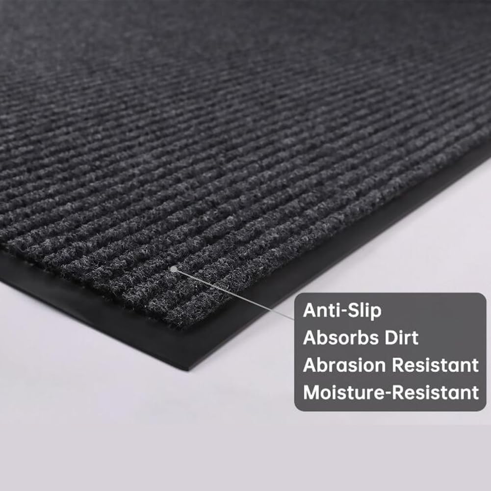 Tapete antideslizante para interiores y exteriores, tapete de entrada con respaldo de goma, tapete de bajo perfil para entrada, fácil de limpiar, alfombra comercial (tamaño: 90 x 200 cm)
