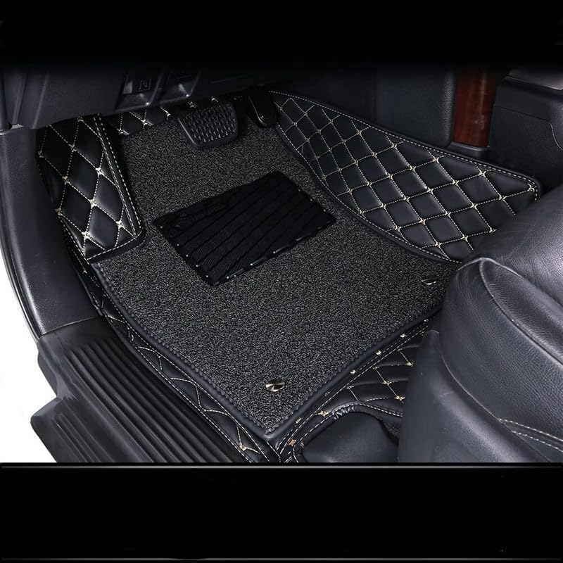 Image of Obsidian | 7D Premium Diamond Car Foot Mat with Luxurious & Elegant Look | 100% Waterproof and Dust Proof | Custom Fitted Car Floor Tray Mat for Skoda Octavia (2009-2016) - Black Beige